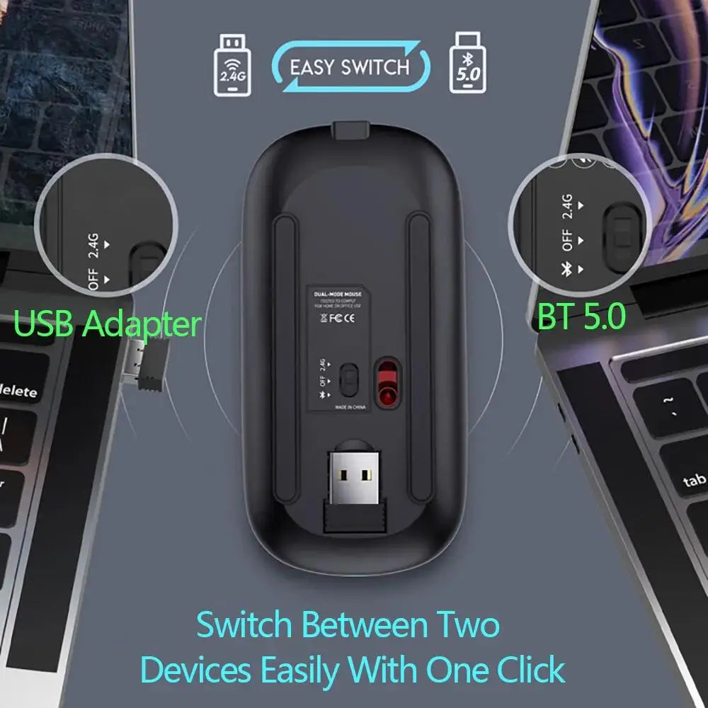 Mouse Inalámbrico (USB +Bluetooth)