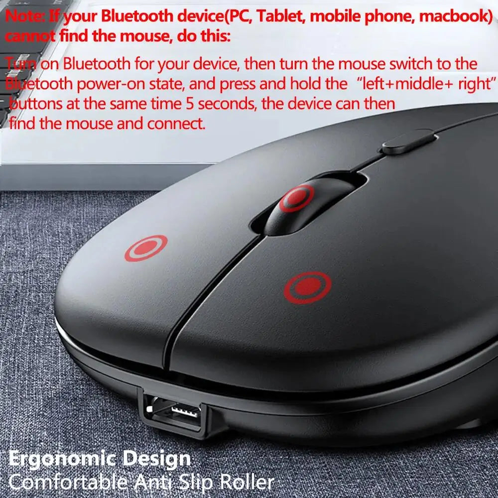 Mouse Inalámbrico (USB +Bluetooth)